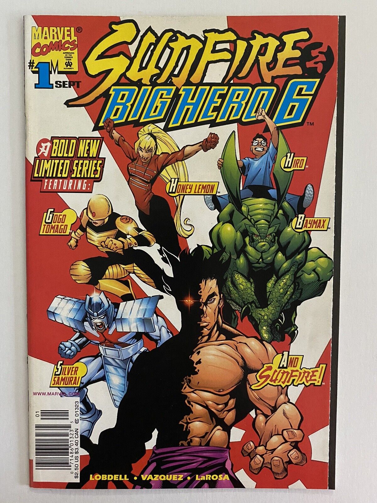 Sunfire and Big Hero Six #1 Newsstand Variant 1998 Marvel Comic  1st Big Hero 6