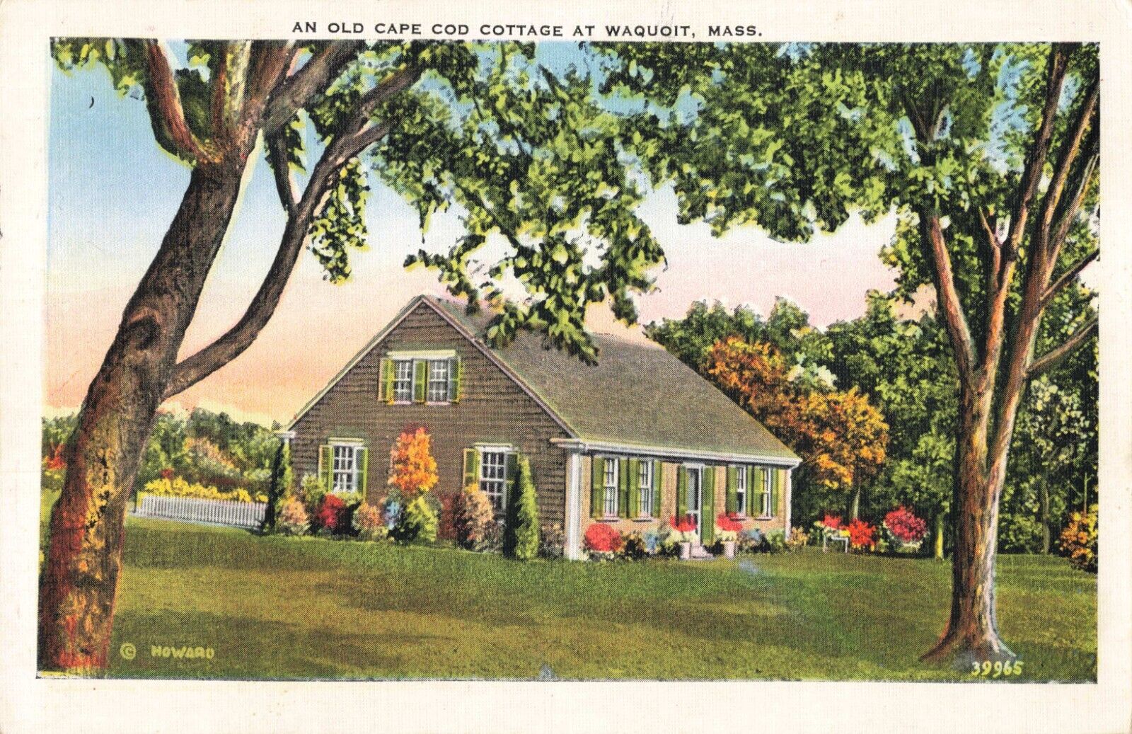 Waquoit MA Massachusetts, An Old Cape Cod Cottage, Vintage Postcard