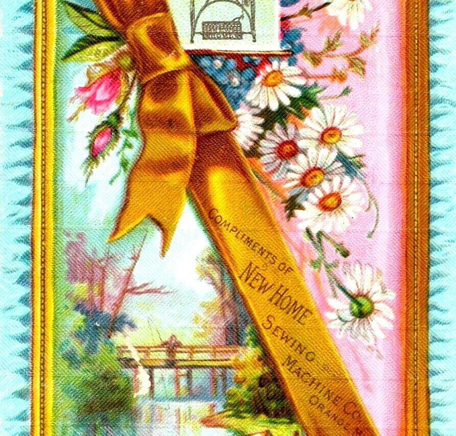 c1880s Textured New Home Sewing Machine Trade Card J. Ottmann Litho Beautiful