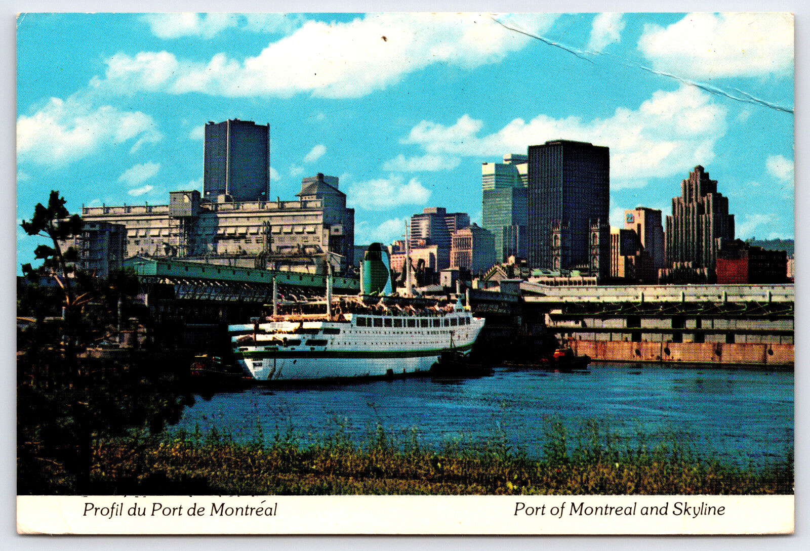 Quebec Canada, Port Of Montreal And Skyline, Boats, Antique, Vintage Postcard