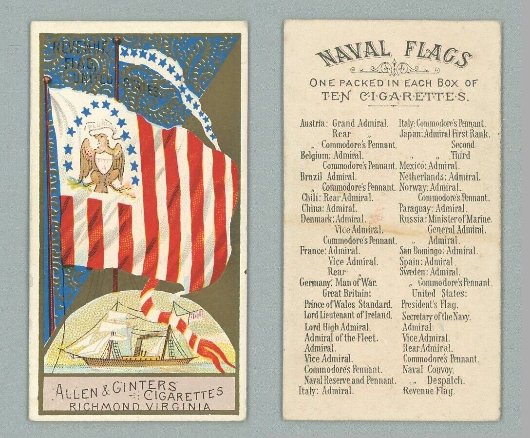 1886 N17 Allen & Ginter Naval Flags 
