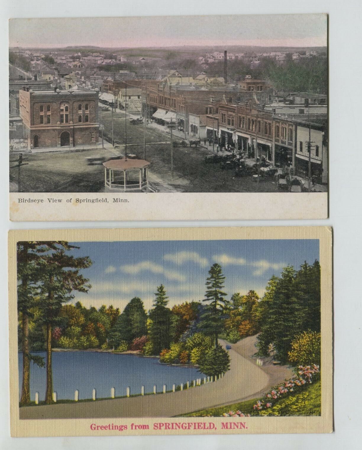 1910 era Street Springfield Minnesota & linen postcards 