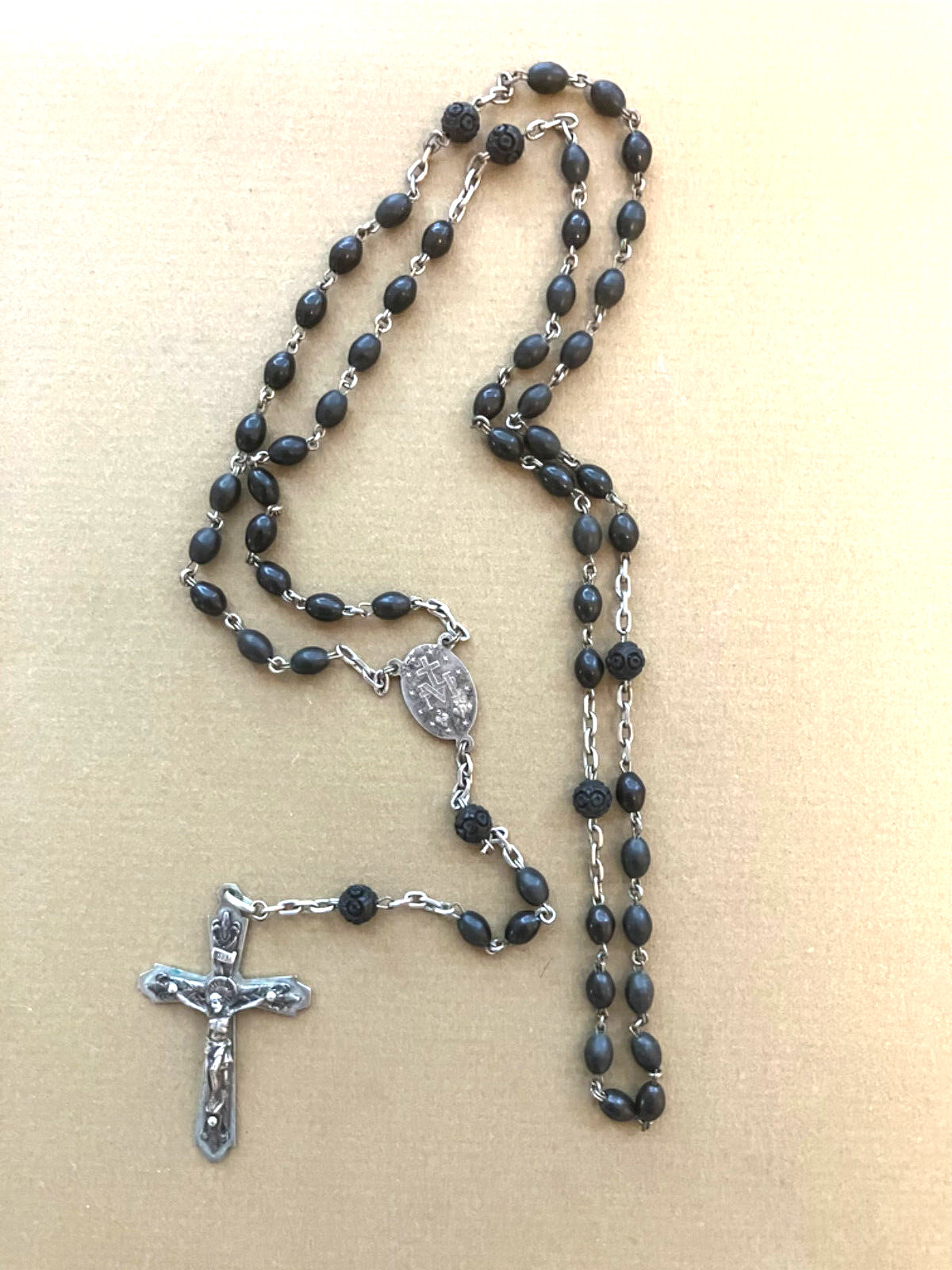 Vintage Prayer Rosary Beads Catholic Crucifix France