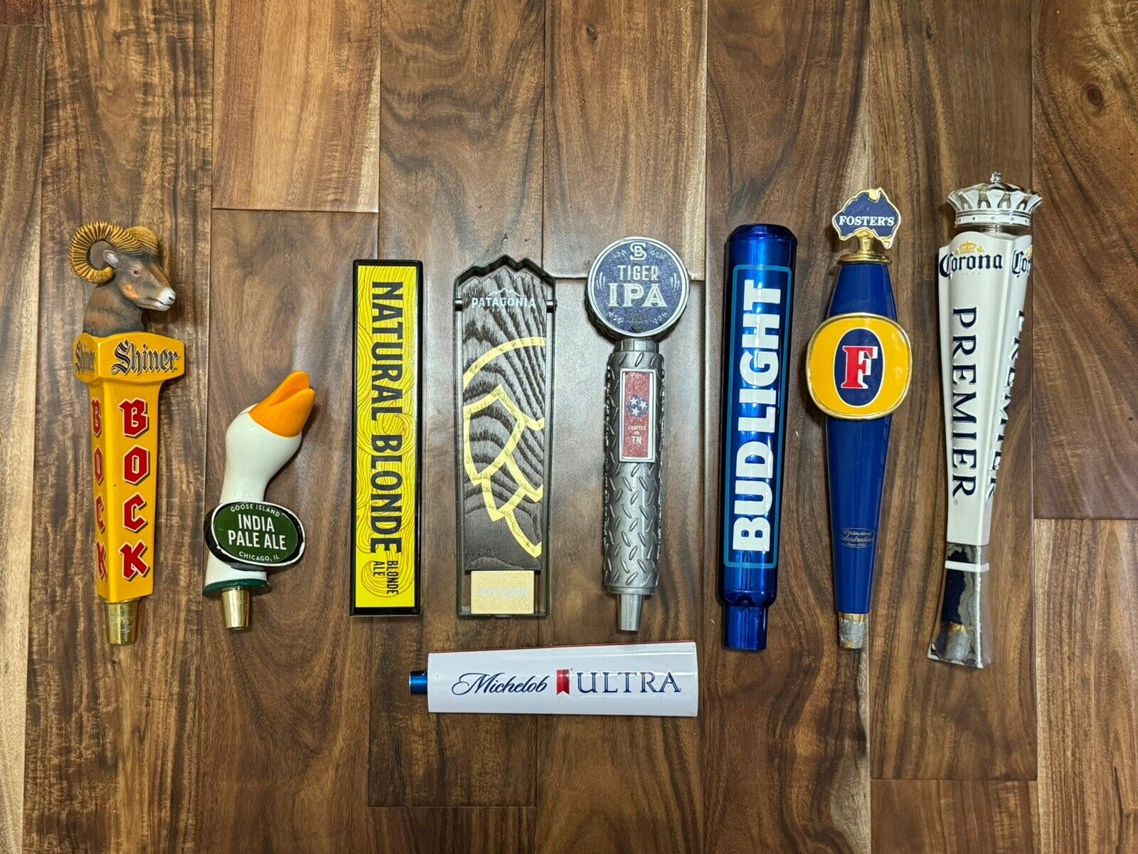 Lot Of Beer Tap Handles - 9 Total - Budlight - Foster’s - Corona - Shiner