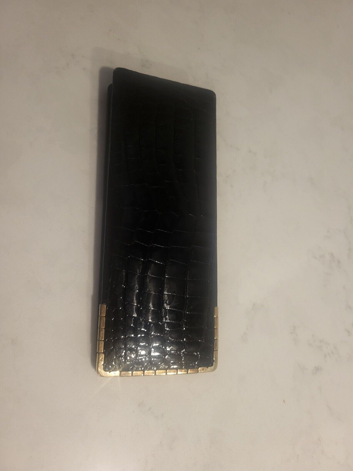 Asprey london 9k Gold Crocodile Leather Cigar Case