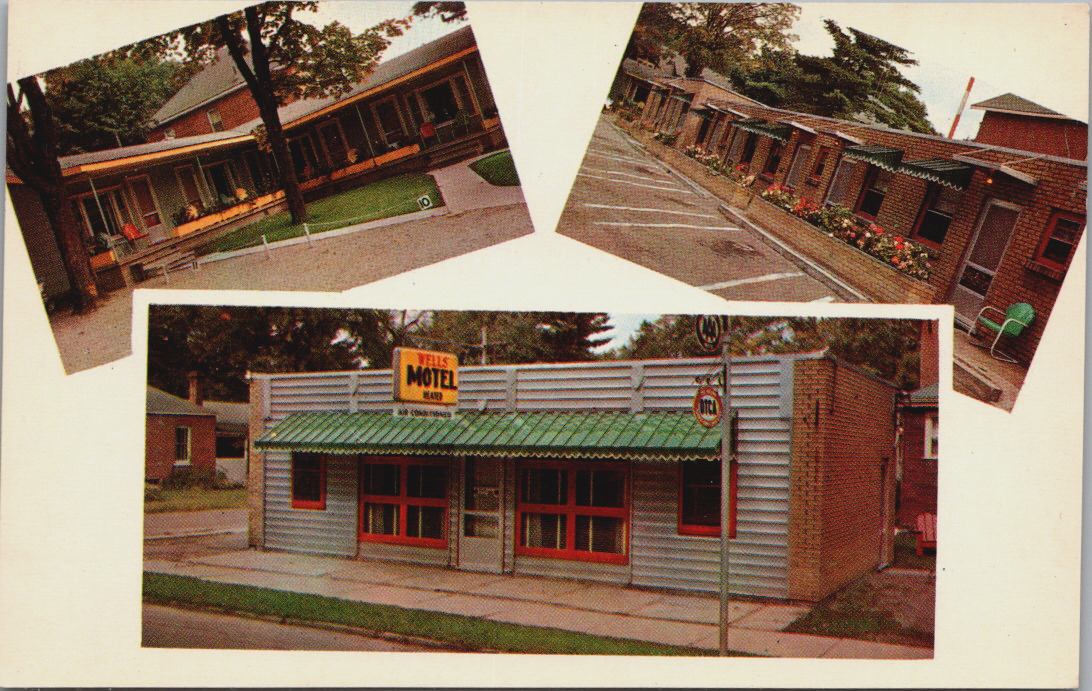 c1960\'s Wells Motel Multi View Bracebridge Ontario CA Metal Shell Back Chairs