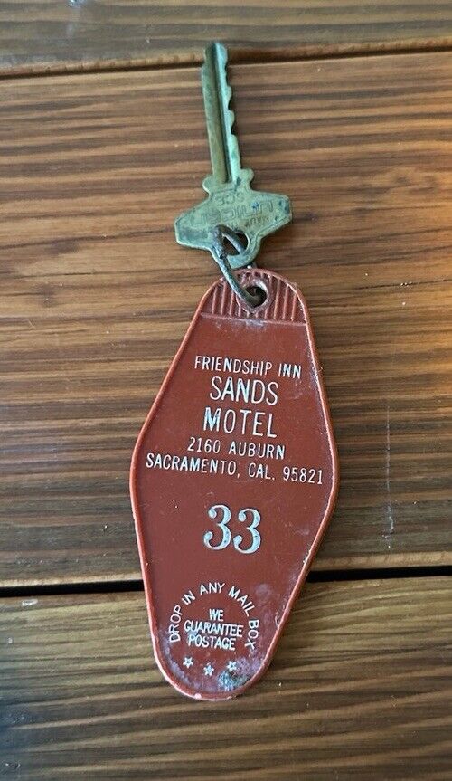 c1960 Sands Motel Sacramento California CA Friendship Inn Room Key Vintage Vtg