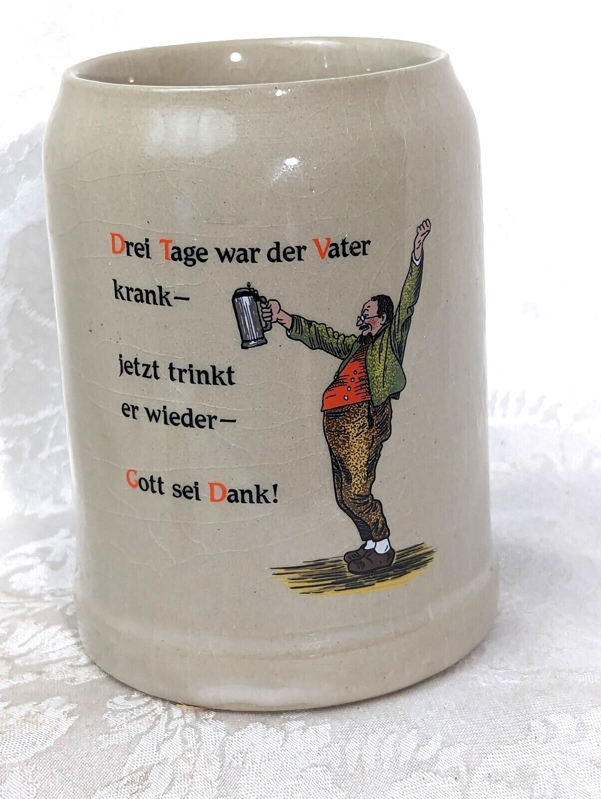West German Humorous Beer Mug .5L