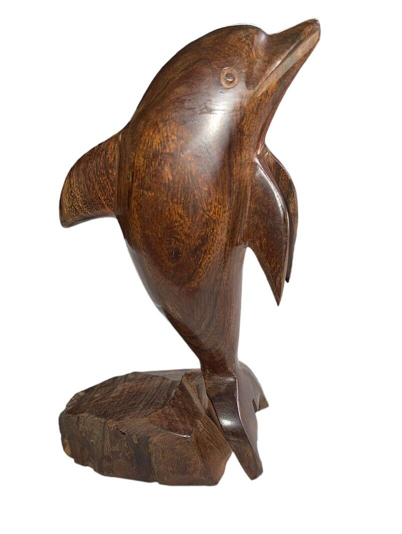 Vintage Ironwood Wood Carving Dolphin Porpoise Figurine Sculpture 6.5”