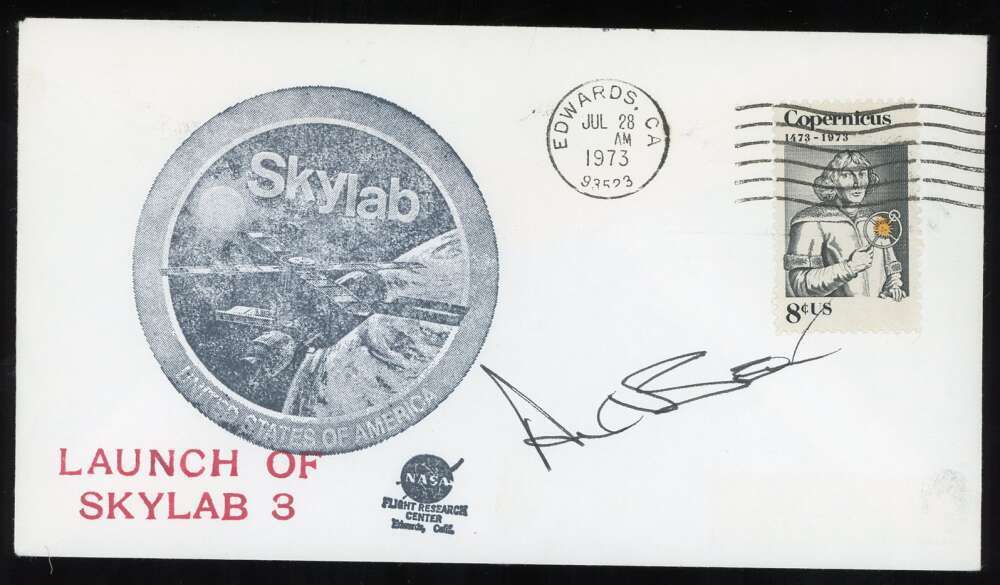 Alan Bean JSA Coa Signed 1973 FDC First Day Cover Cache Autograph