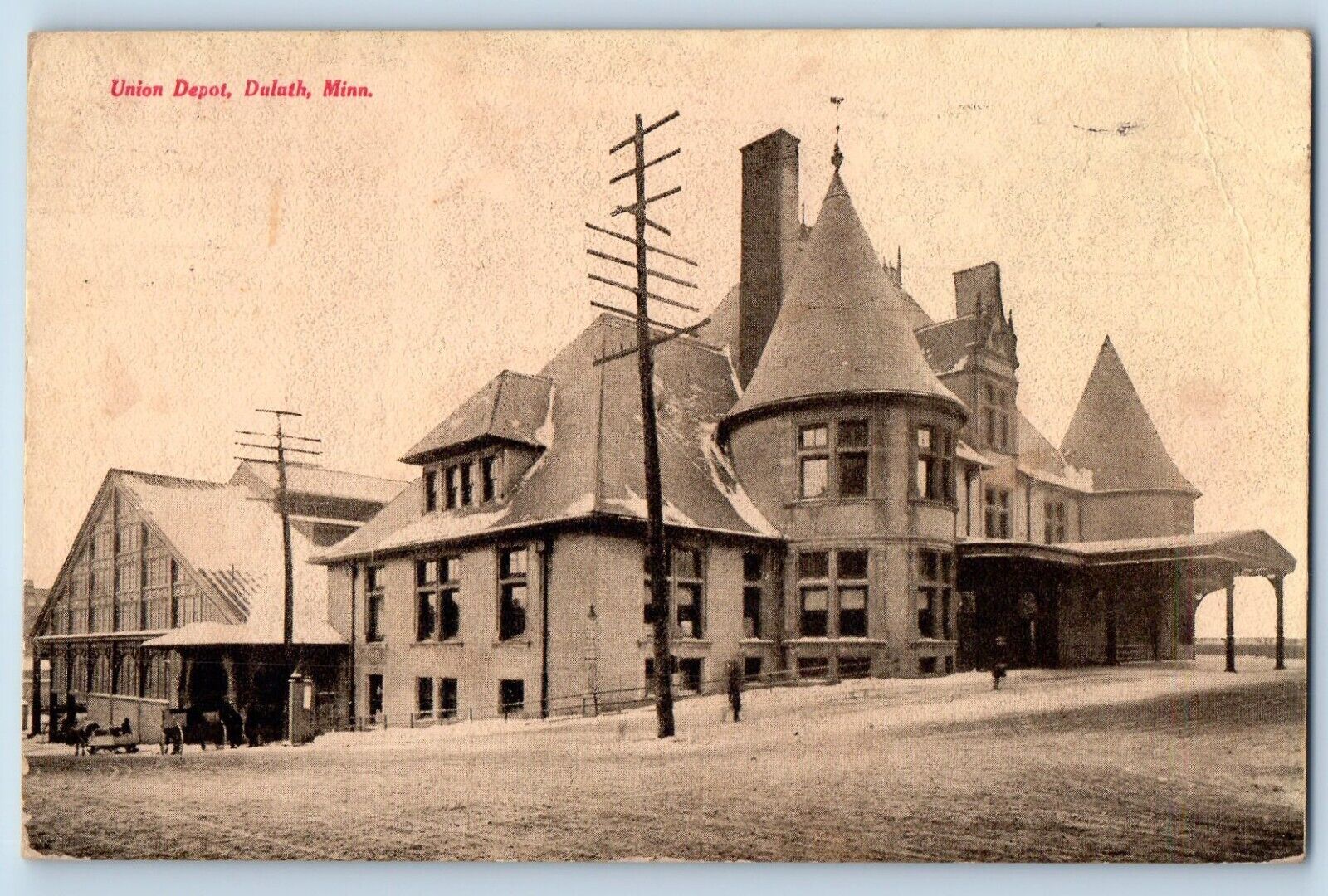 Duluth Minnesota MN Postcard Union Depot Exterior Building c1908 Vintage Antique