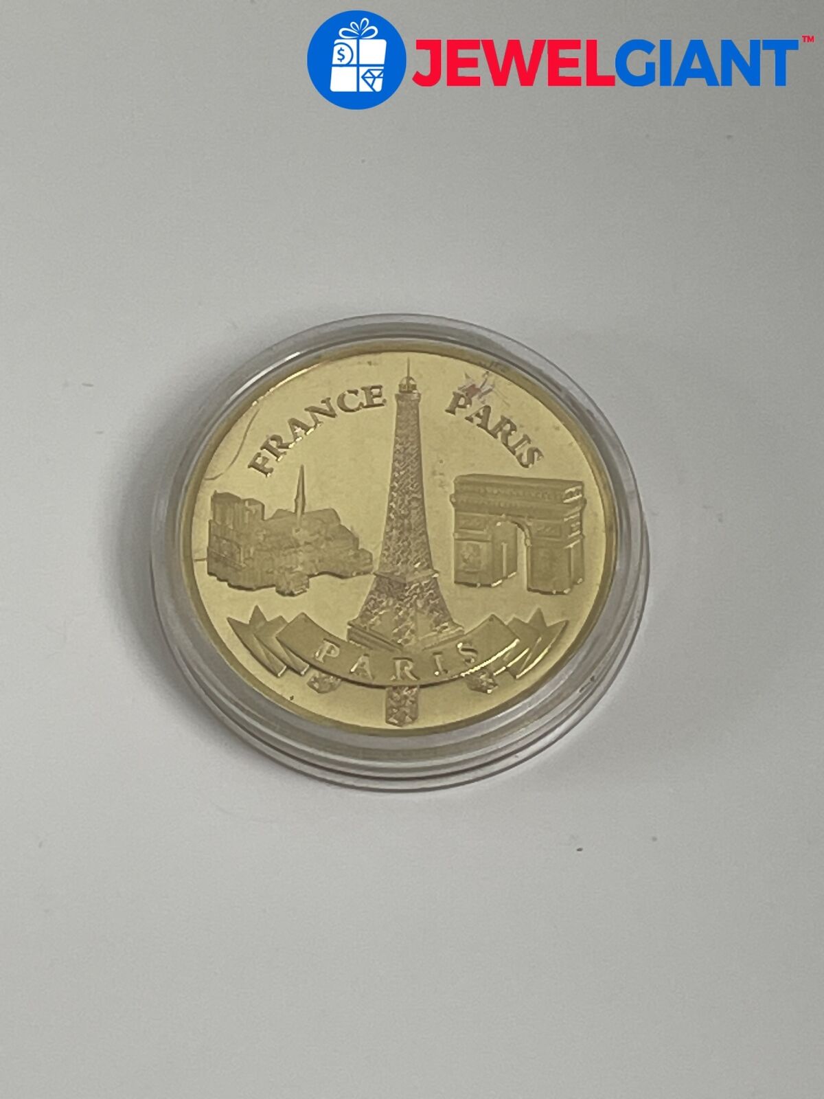 GOLD-TONE FRENCH COMMEMORATIVE MEDALLION MEMORIES AND HERITAGE 30 GRAMS #ER484