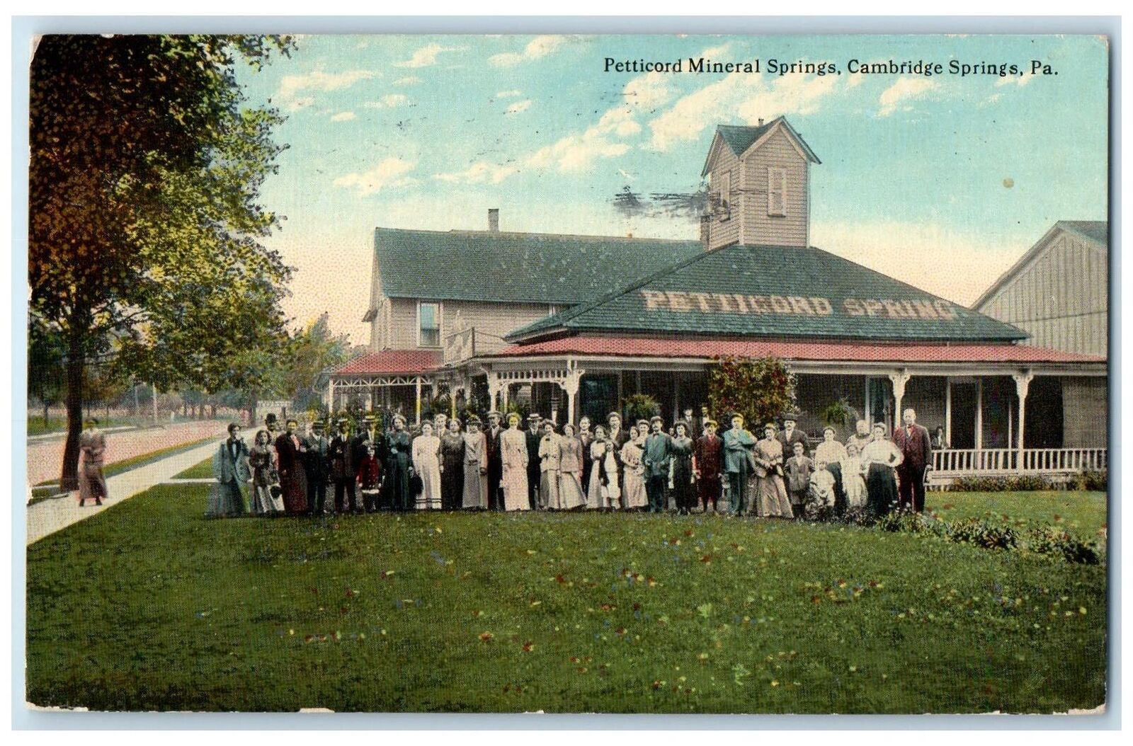 1913 Petticord Mineral Springs Cambridge Springs Pennsylvania PA Posted Postcard
