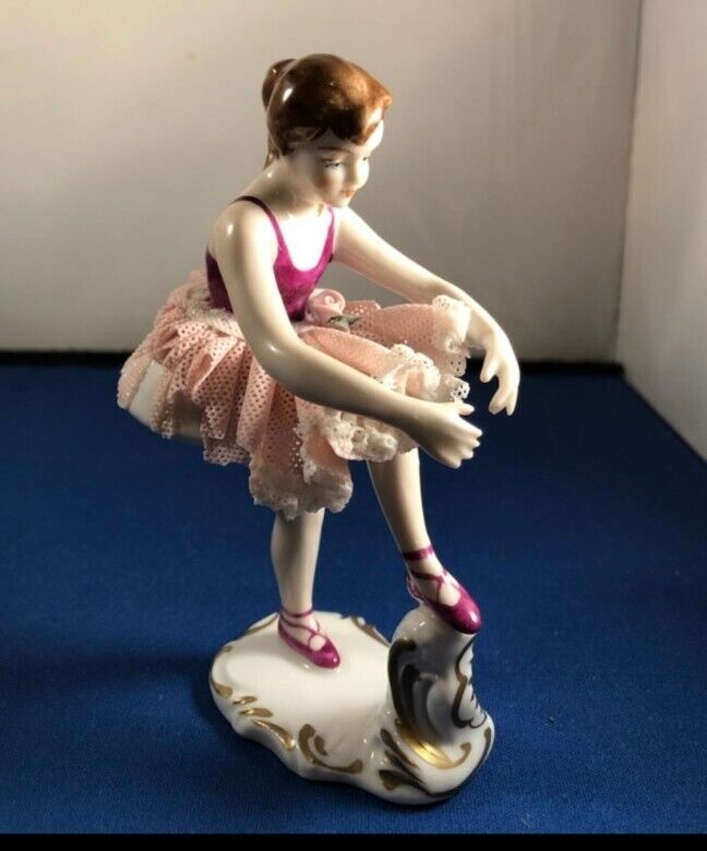 Wilhelm Rittirsch Dresden Figurine Ballerina Pink Tutu - Rare Find