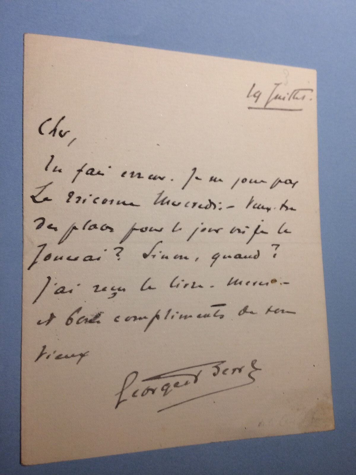 Georges Berr Actor French Comedy Author Letter Autograph Signed Manuscript