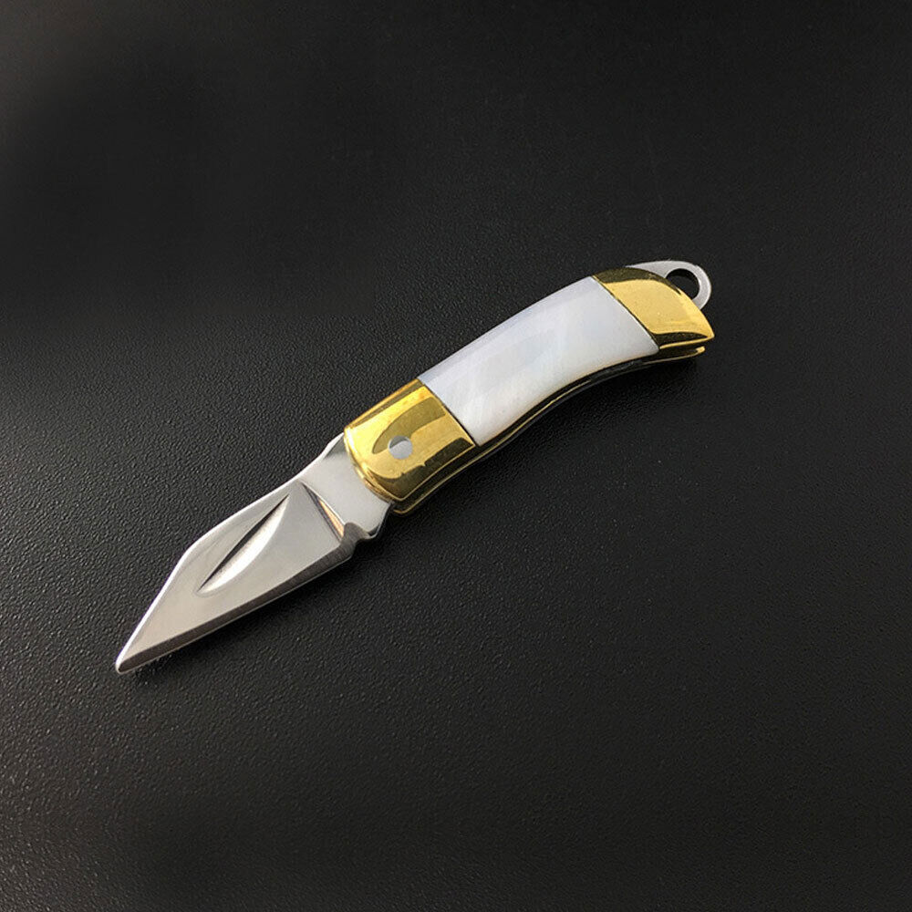 1X Mini Folding Pocket Knife Stainless Steel Key Chain Outdoor EDC Survival Tool