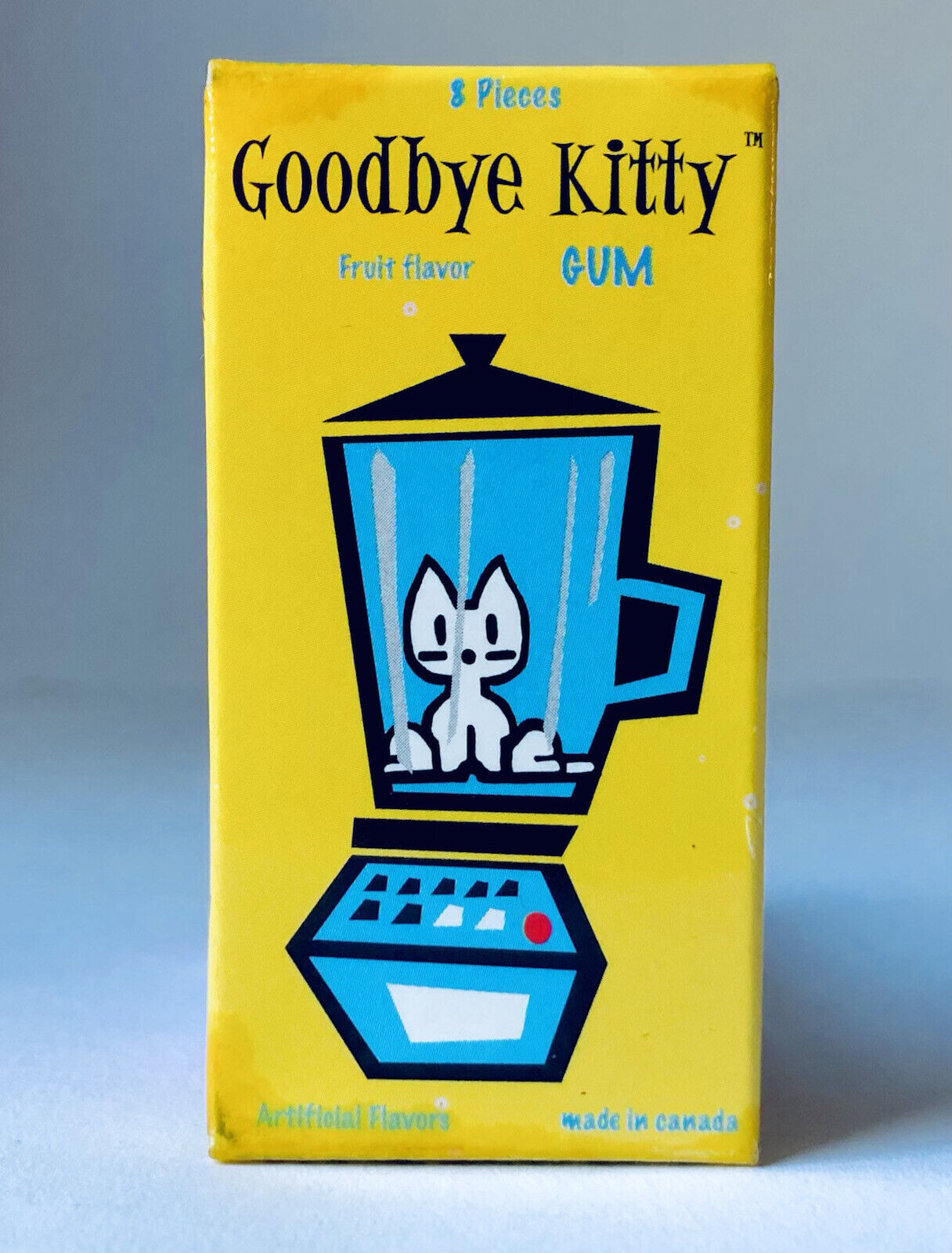 Vintage 2003 Blue Q GOODBYE KITTY Chewing Gum Pack SEALED candy container