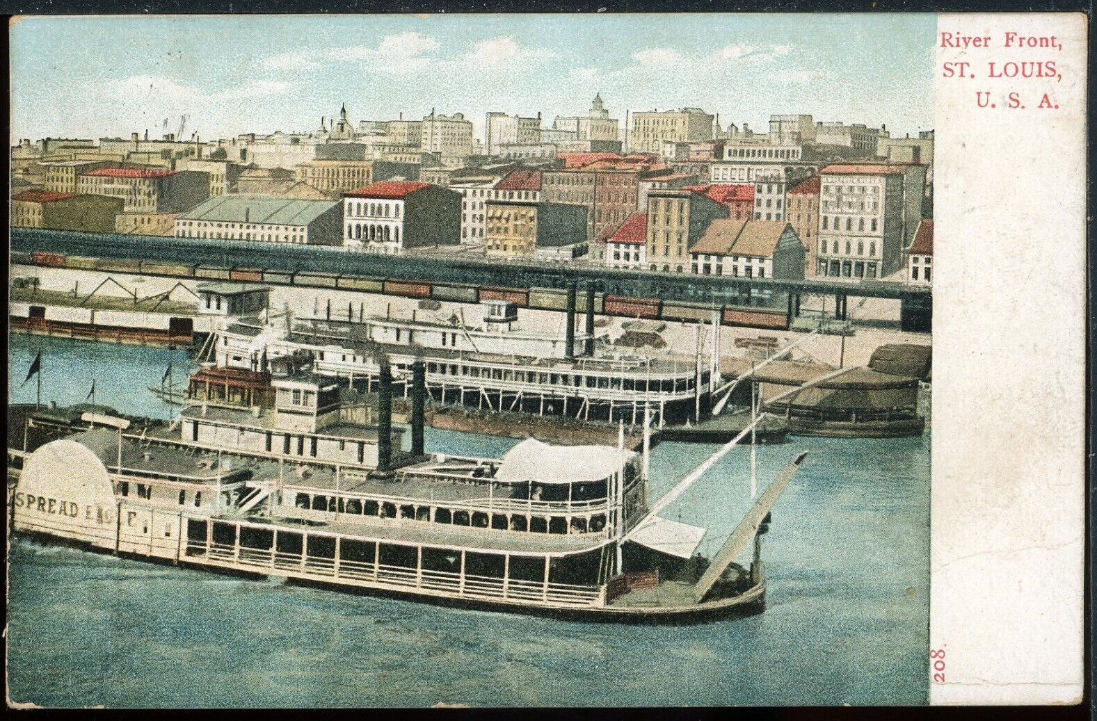 1910 River Front St. Louis MO Steamboat \