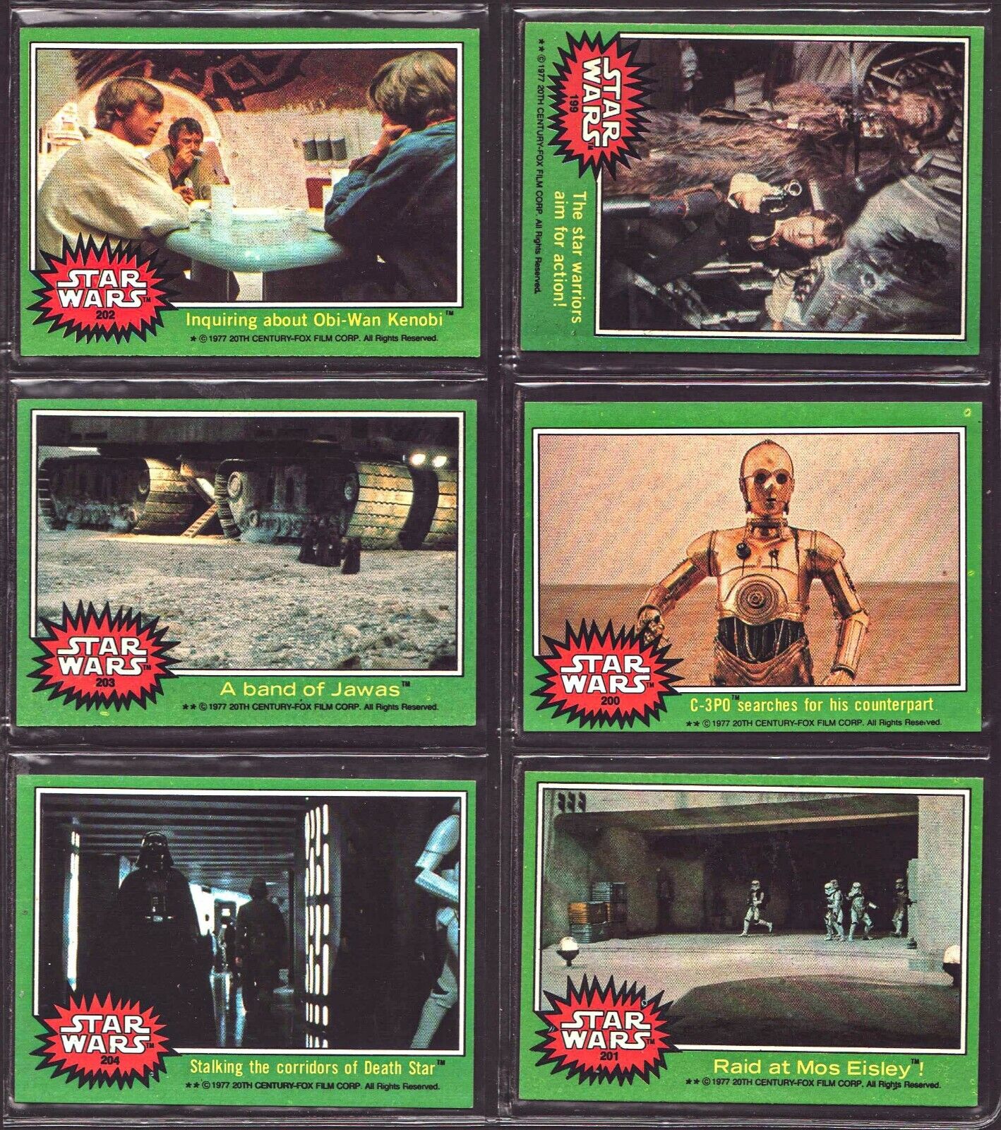 1977 Topps Star Wars Green Series Pick-A-Card  #199-264 + Various Stickers