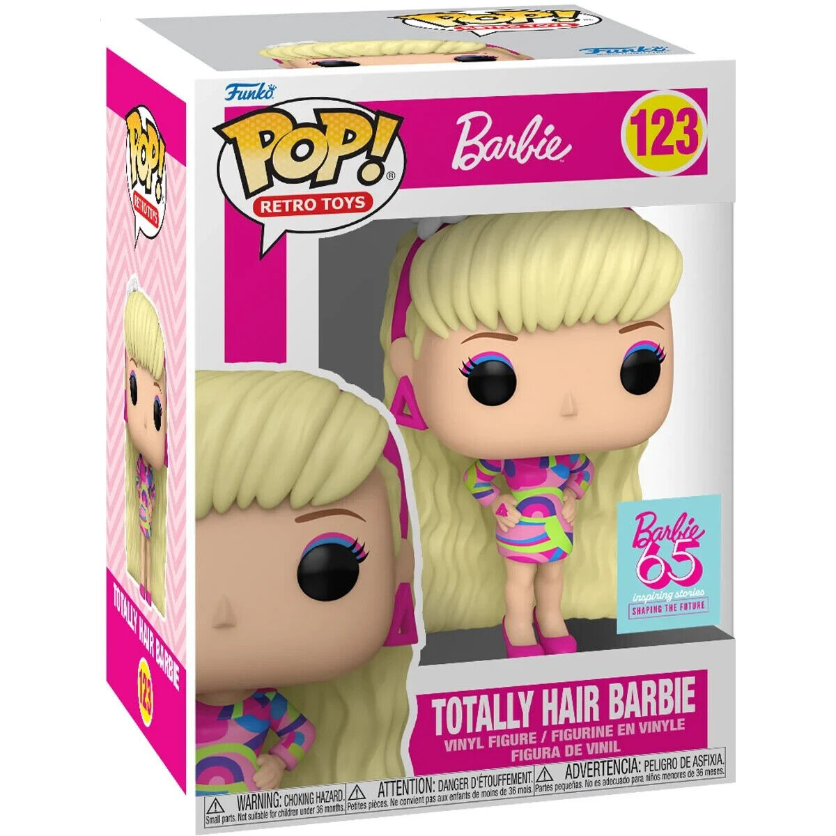 Funko Pop Barbie 65th Anniversary Totally Hair Barbie #123 With Pop Protector