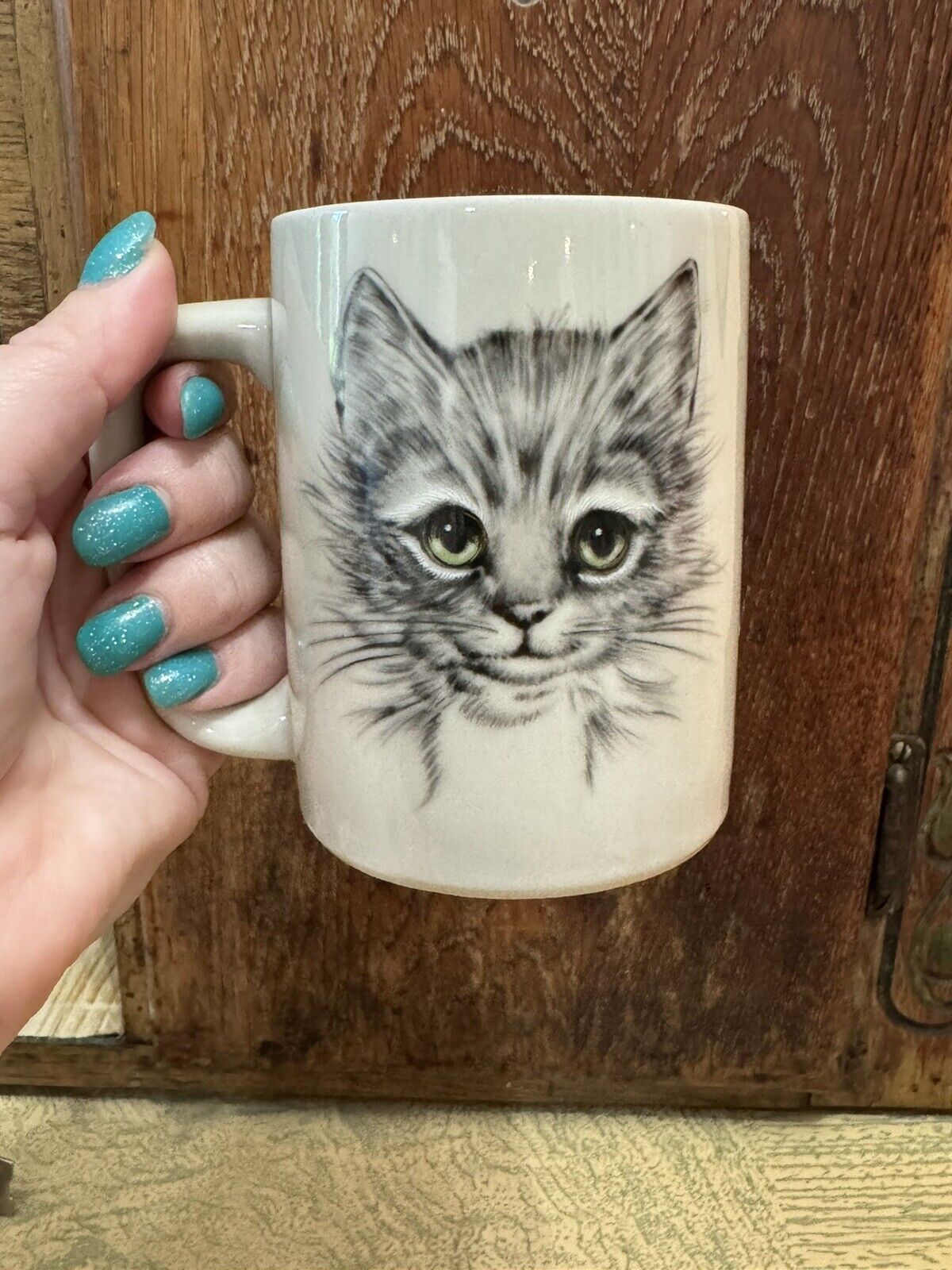Vintage Otagiri Gray Tabby Cat Coffee Cup