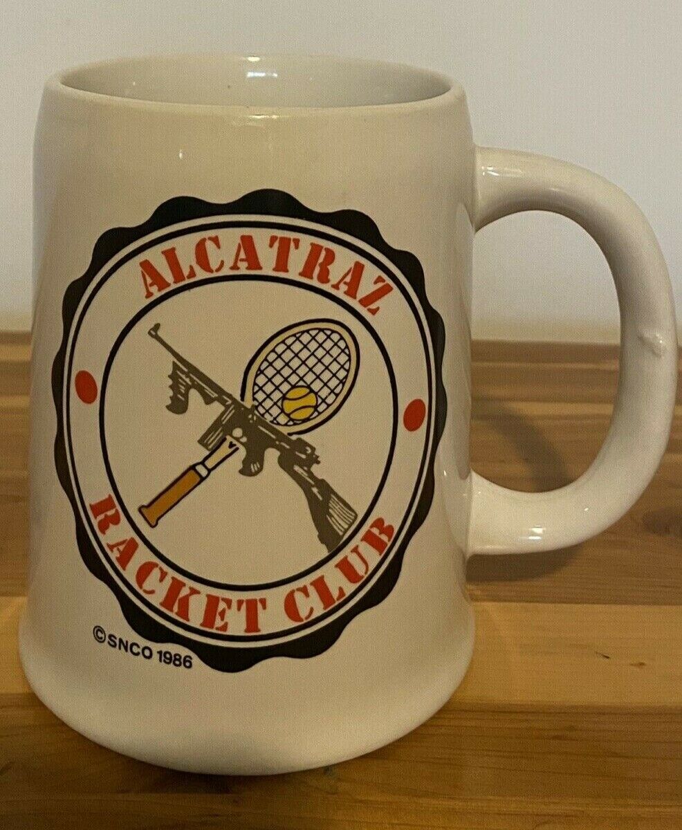 Vintage 1986 SNCO Souvenir ALCATRAZ Prison - Alcatraz Racket Club Coffee Cup Mug