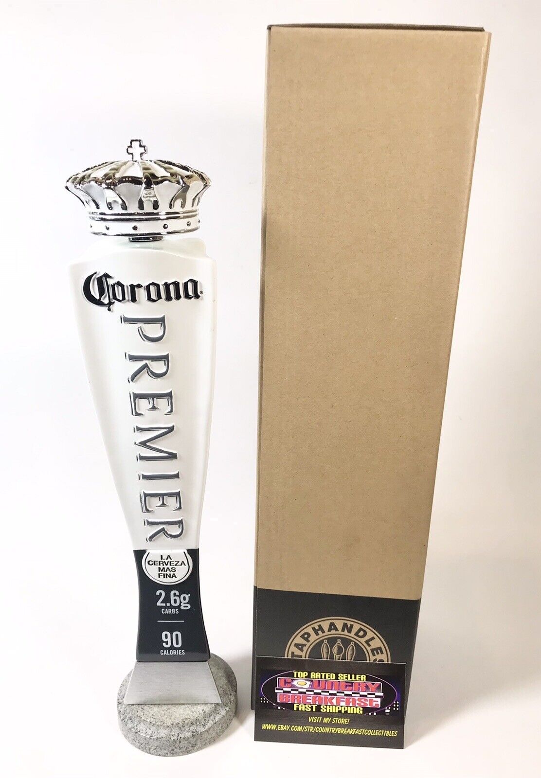 Corona Premier Cerveza Crown Topper Beer Tap Handle 12.5” Tall Brand New In Box