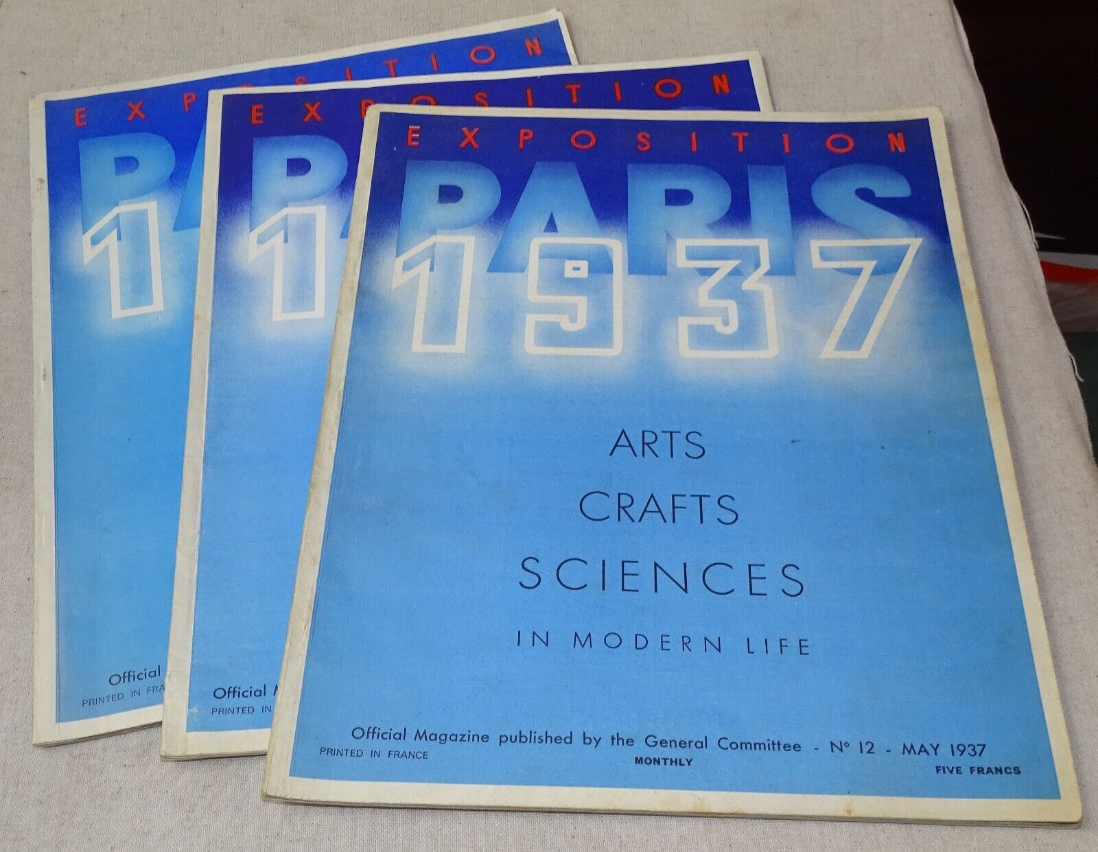 1937 Paris Exposition Official Magazines (3 issues) #'s 12, 13, 14