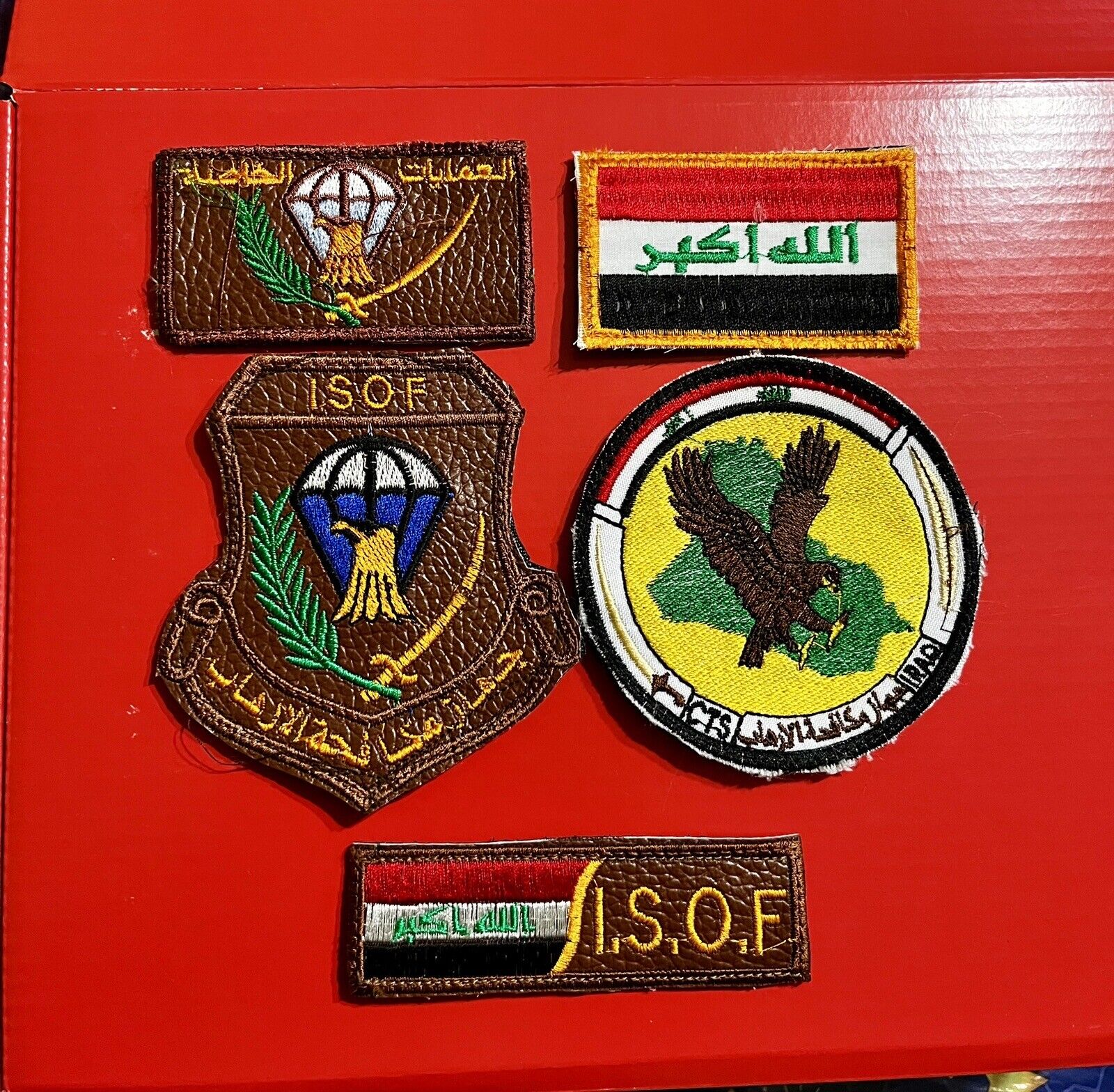 IRAQ-Iraqi Special Operations, Counter Terrorist I.S.O.F Uniform Patch 5 Pc Set.