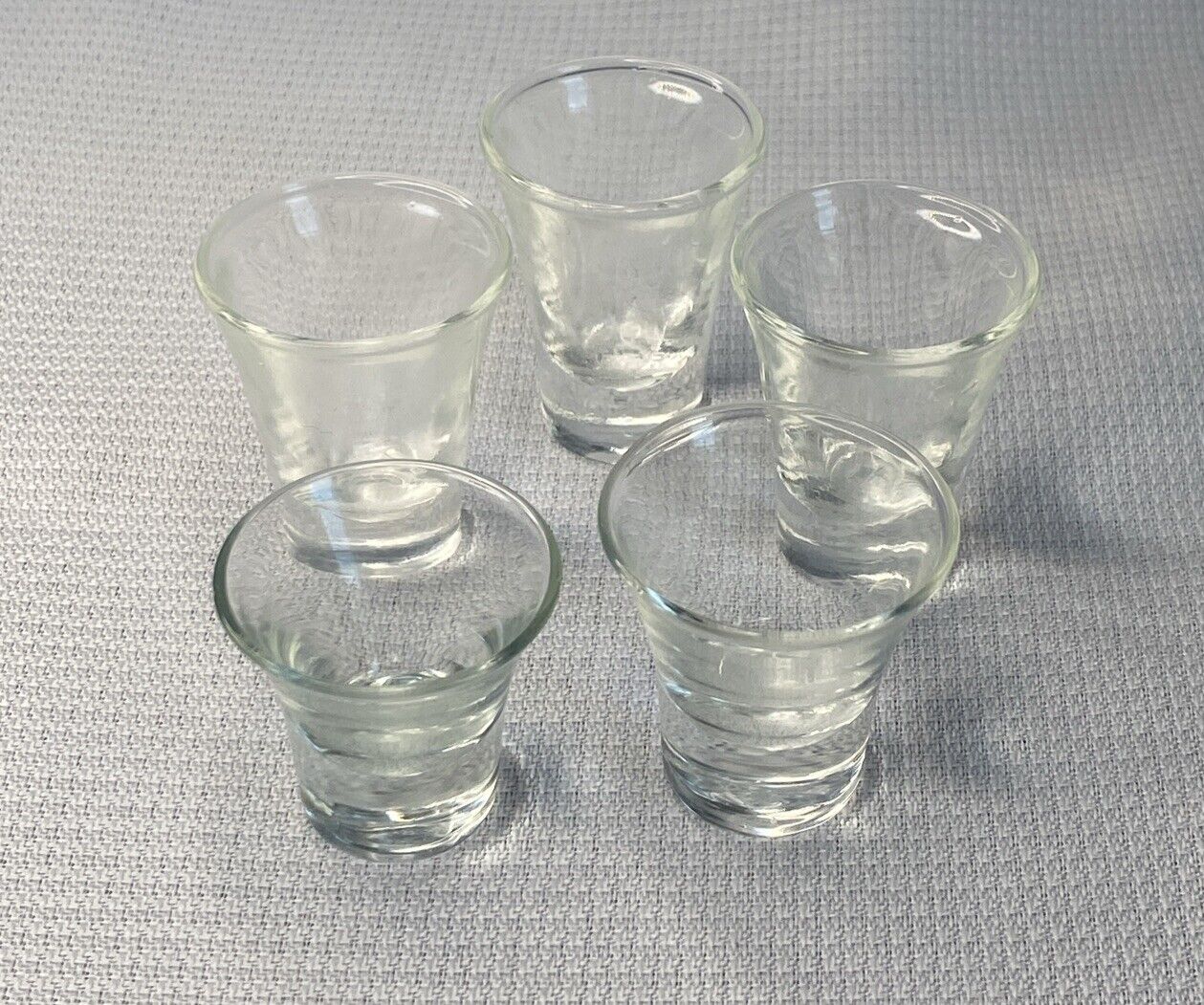 Set Of 5 Vintage Mini Shot Glasses, Mix Of Sizes