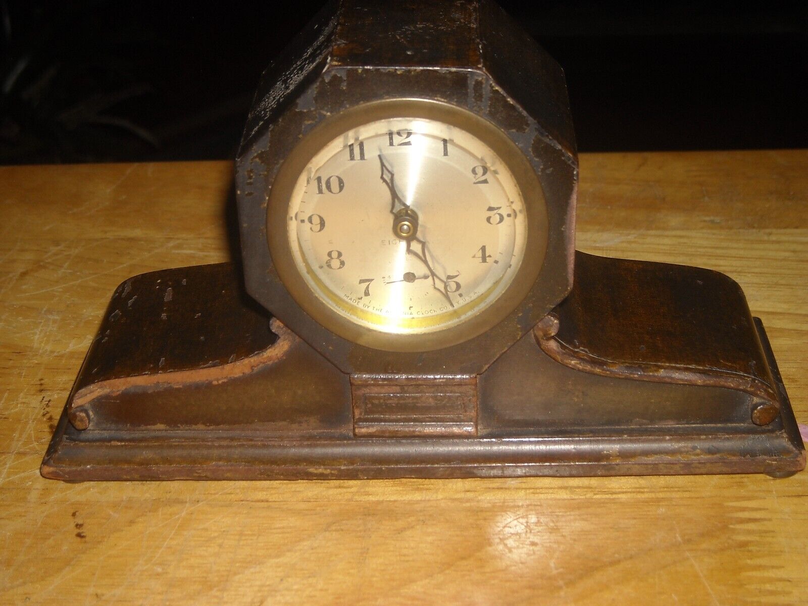 Vintage Ansonia minature eight day desk clock working