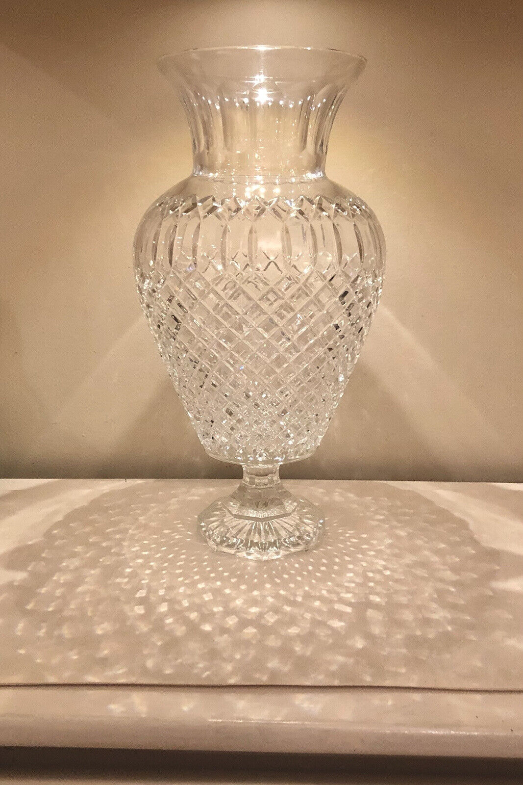 Monumental European Crystal Vase 18inches Tall