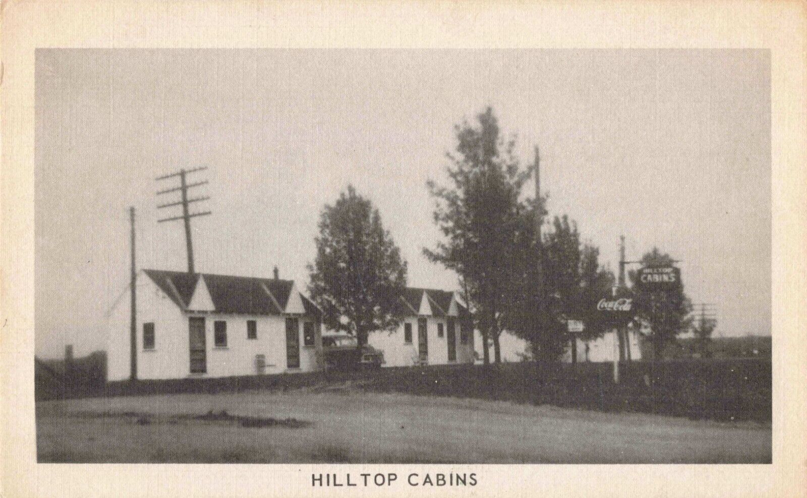 Hilltop Cabins Service Station Dubuque Illinois IL Coca Cola 1954 Postcard