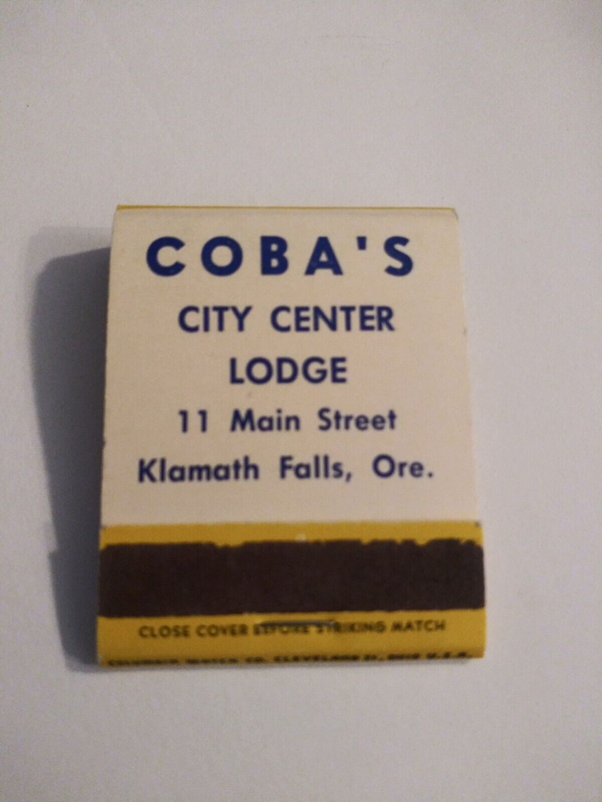 Vintage Matches From Coba\'s City Center Lodge Klamath Falls Oregon