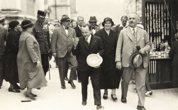 Visit of Federal Chancellor Engelbert Dollfuss to the place of pil- Old Photo