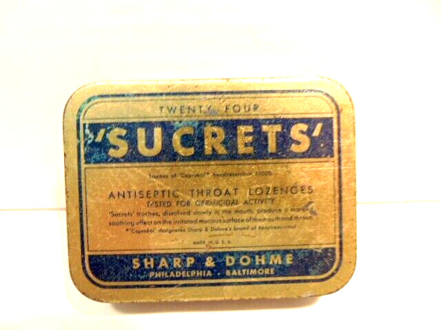 older pocket size Sucrets throat lozenges tin