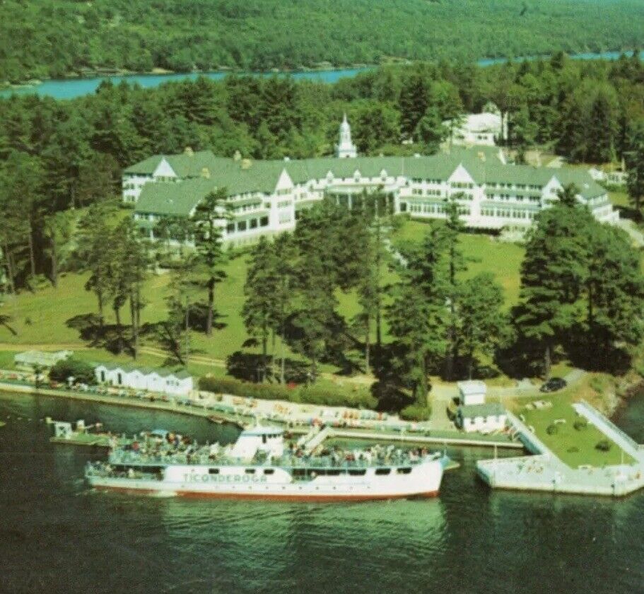 Ticonderoga Cruise Sagamore Hotel Bolton Landing Lake George NY VTG Postcard
