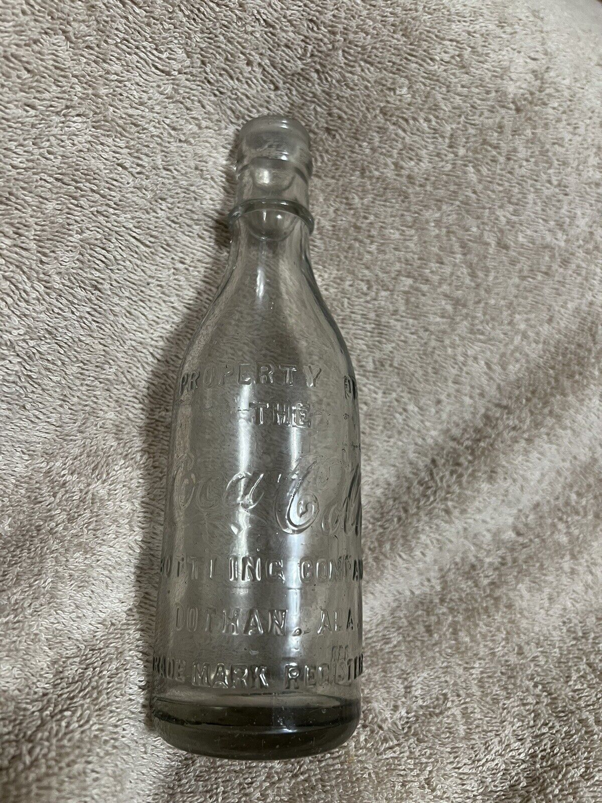 Rare Coca-Cola RING NECK Mid-Script Bottle from Dothan, Alabama ALA AL