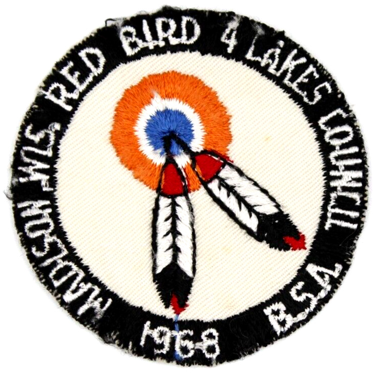 Vintage 1968 Camp Red Bird Four Lakes Council Patch Wisconsin WI Boy Scouts BSA