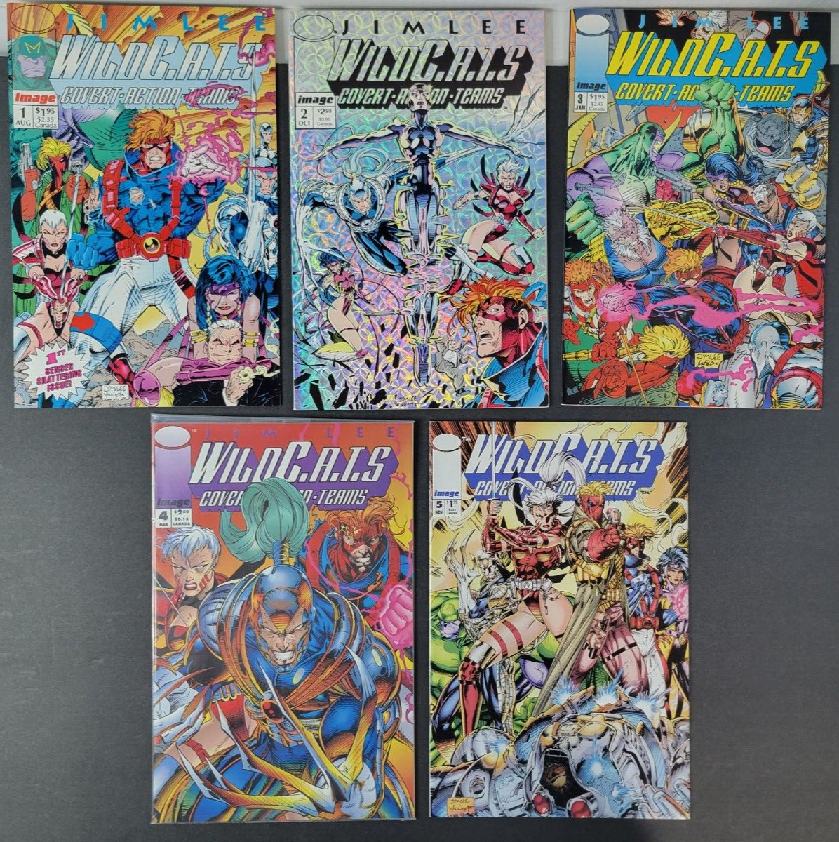 WILDCATS #1 - 5 1992 Image Comics Jim Lee 1st Appearance 2 3 4 Set Run Sealed