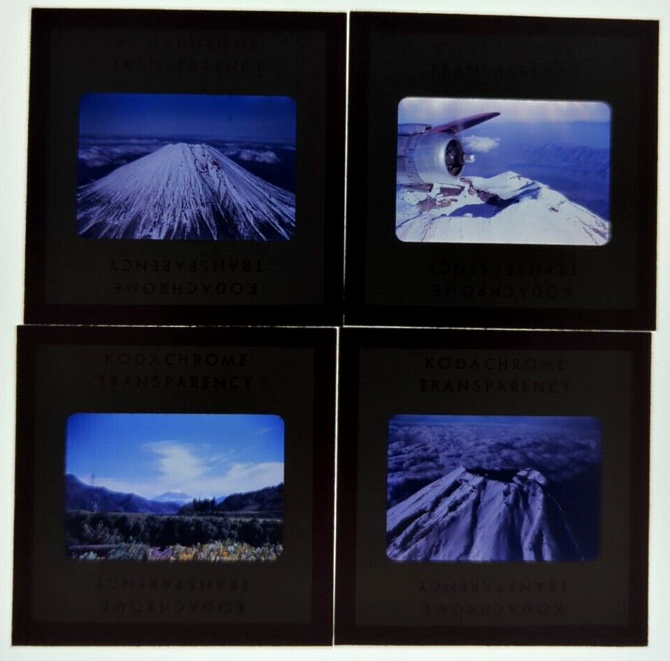Lot of 4: Vintage 1950s Kodak Red Border 35mm Transparency, Mount Fiji Pics C