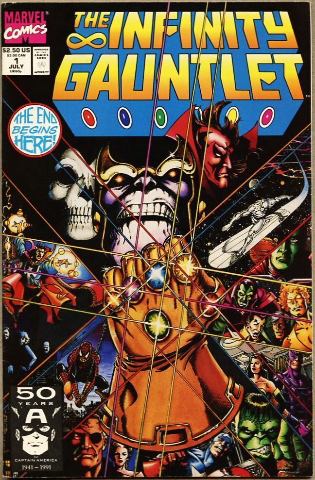 Infinity Gauntlet #1-1991 vg/fn 5.0 Avengers / Thanos Jim Starlin George Perez