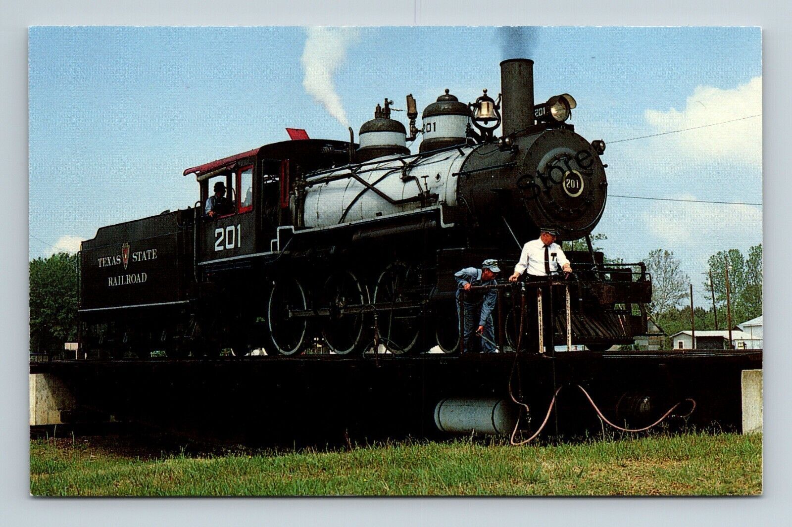 Postcard Texas State Railroad Locomotive #201 4-6-0 Texas & Pacific Paris Texas