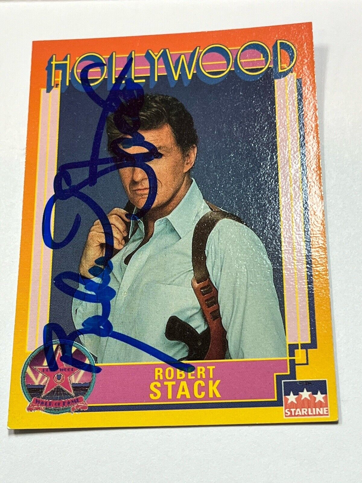 1991 #173 ROBERT STACK HOLLYWOOD STARLINE SIGNED WALK OF FAME CARD
