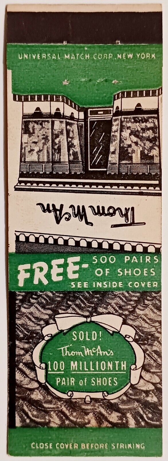 Thom McAn Shoes Vintage Matchbook Cover