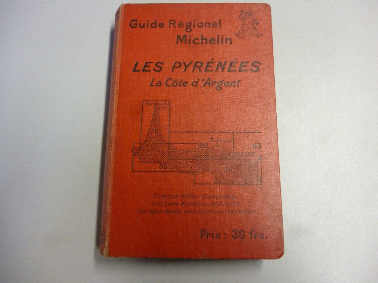 MICHELIN Regional Guide Les Pyrenees 1928-29 La Côte d’Argent, TBE 