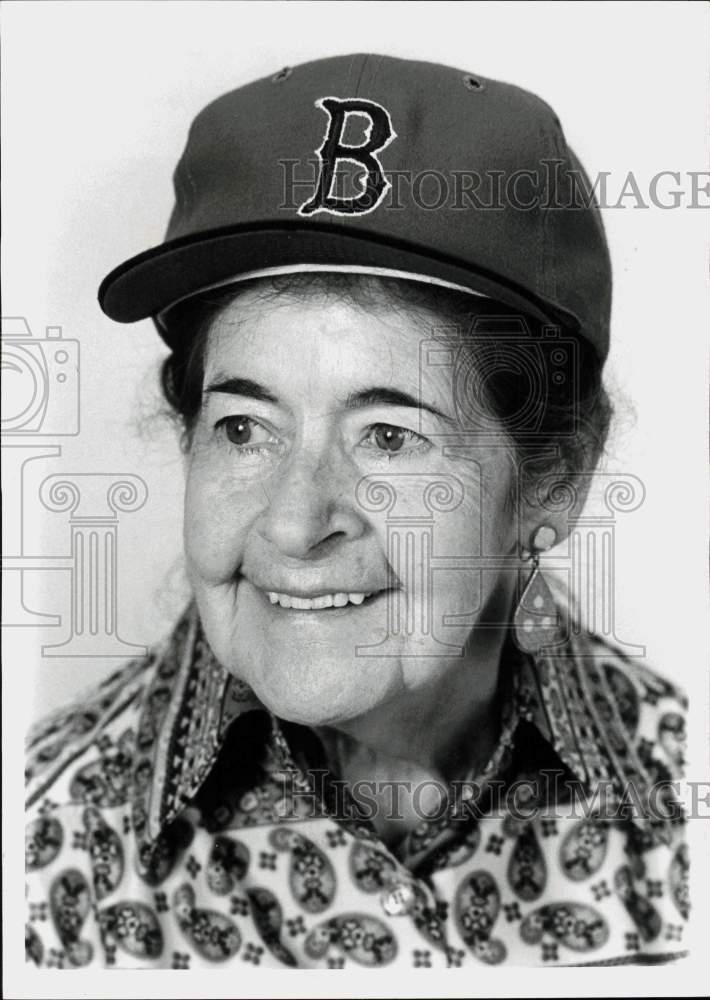 1979 Press Photo Rose Walsh in Boston Red Sox Hat - lra72925