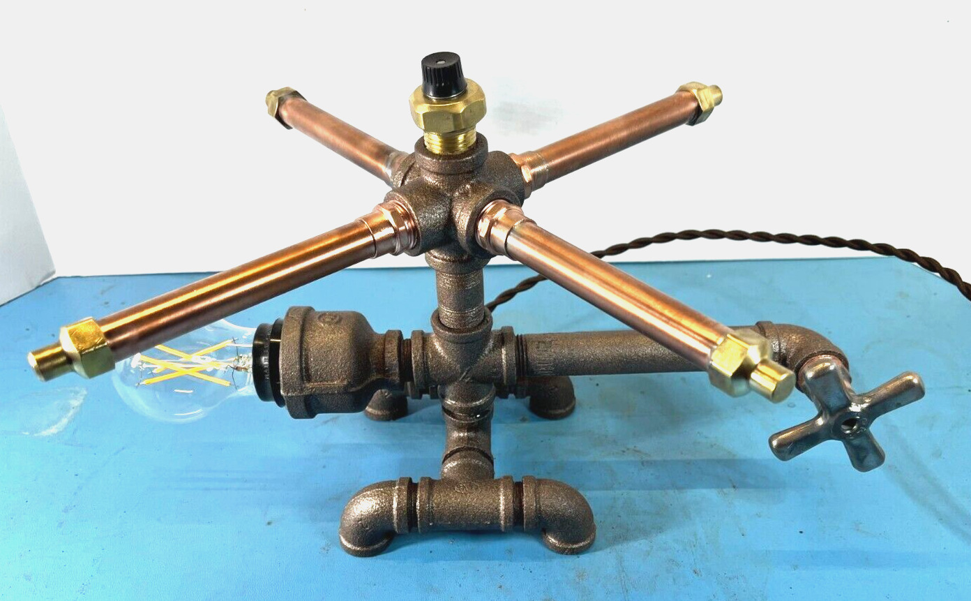 Steampunk Lamp Helicopter Nightlight Kids Novelty Industrial Pipe Lamp