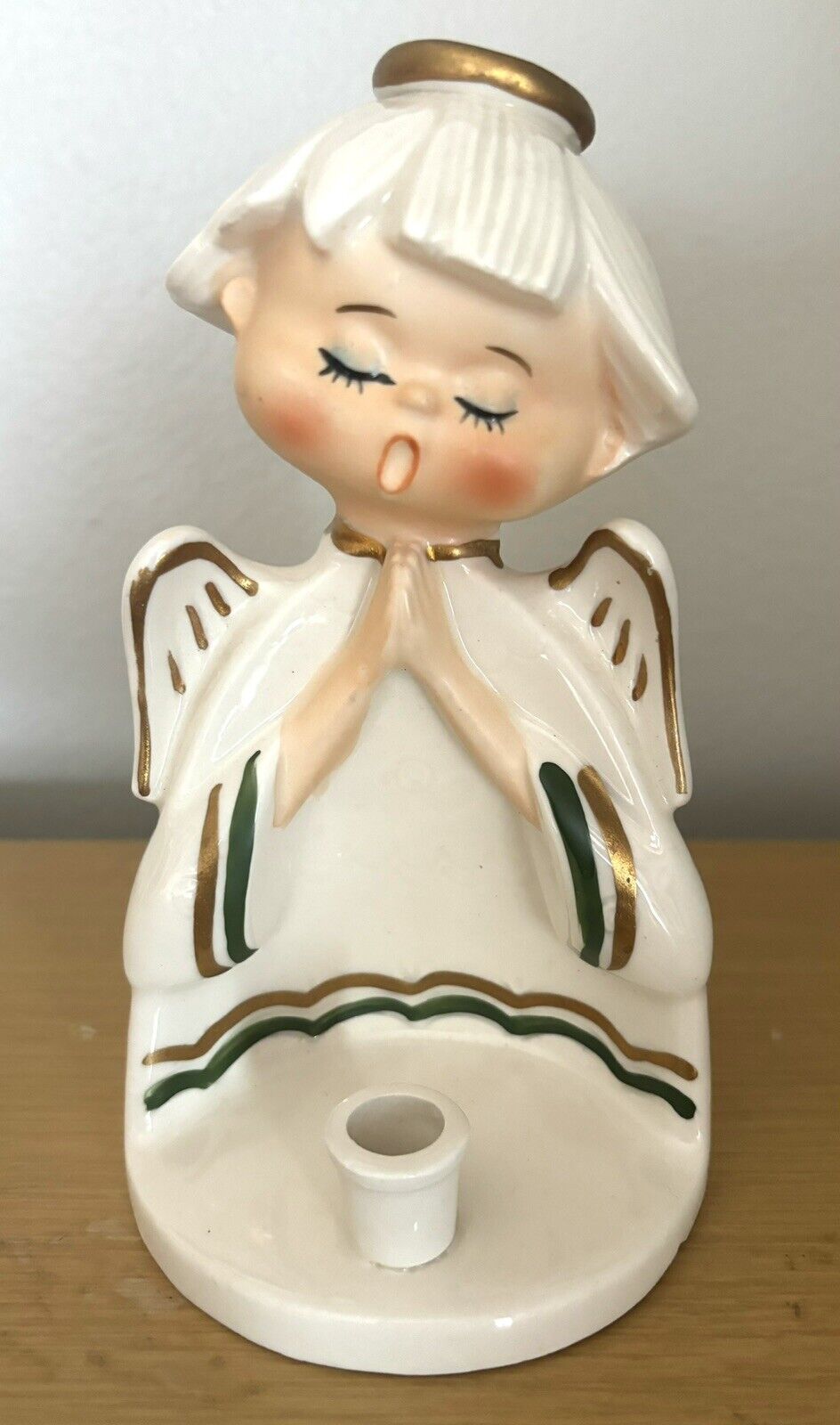 Vintage Christmas Inarco Praying Angel Candle Holder