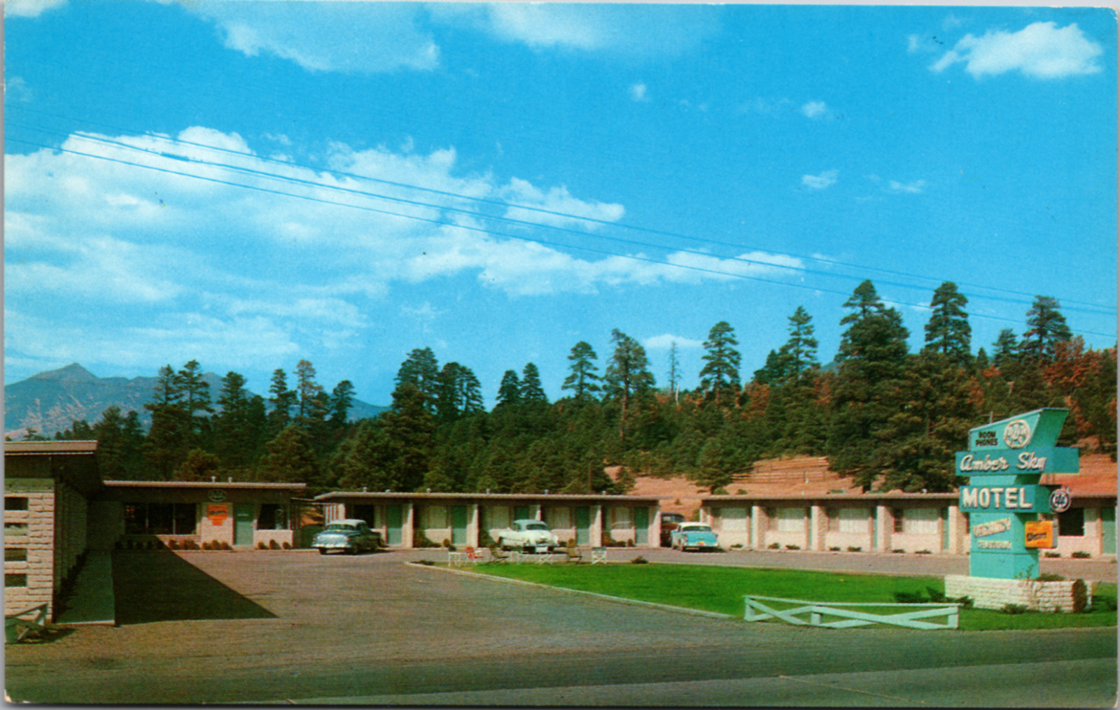 Amber Sky Motel, Flagstaff, Arizona, Vintage Postcard